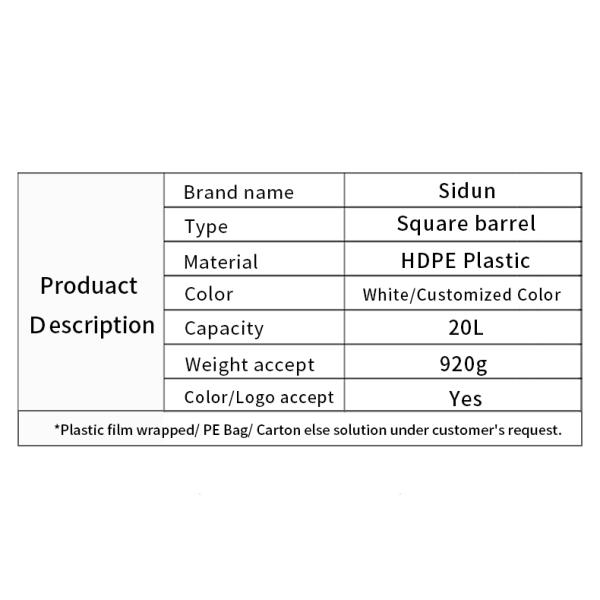 Chemical Liquid UFU 5 Gallon Plastic HDPE Container White Yellow