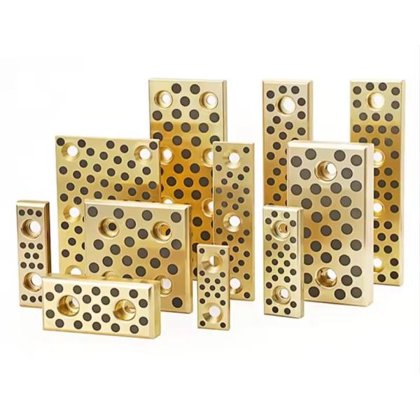 Solid Inlaid Graphite Bronze Bolt Hole Type Sliding Bearing Self Lubricating Slider Brass Oiless Wear Plate