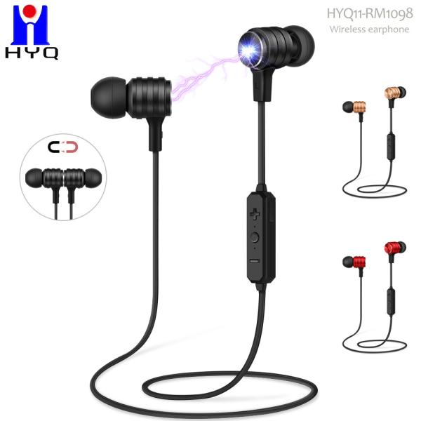 Neckband Wireless Stereo Earphone With Magnetic Bluetooth Headset Sports In - Ear Earbuds