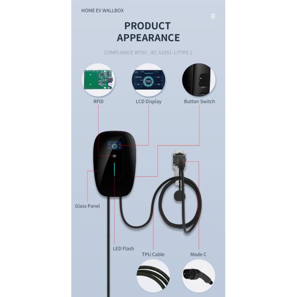 Умное ПРИЛОЖЕНИЕ WIFI FCC CE ROHS зарядной станции 380V электрического автомобиля 32A 3P опционное