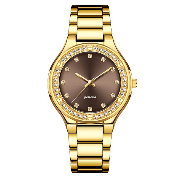 ROHS Genuine Diamond Quartz Watch , Hardlex Diamond Bracelet Watch For Ladies