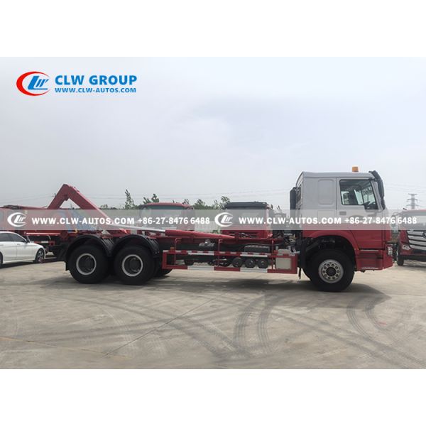 Sinotruk HOWO RHD 6x4 25-Ton Hydraulic Hook Lift Truck with Weichai 400HP Engine and RHD HW76 Cabin