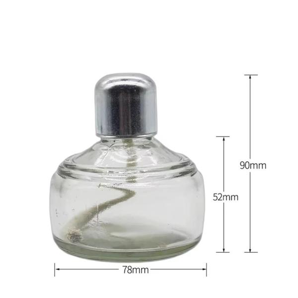 Dental Lab Glass Alcohol Burner 120ml Spirit Lamp Metal Cap Alcohol Burner Lamp With Woven Wick