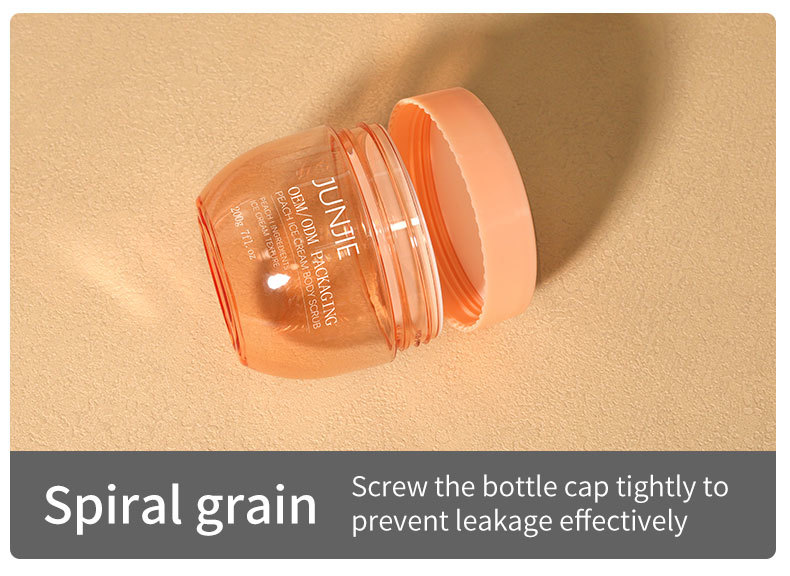 Custom Logo 200ml PET Round Bottom Cream Jars with Lid Skin Care Plastic Jars for Baby Vream Scrub Body Butter Jar