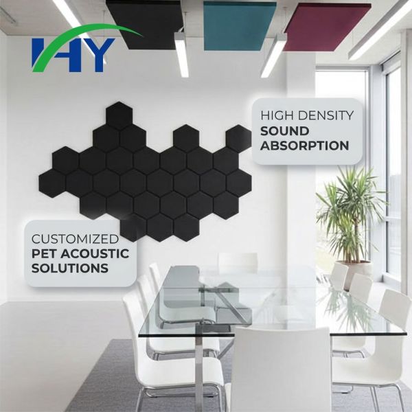 Hexagon Acoustic Panels 100 Recycled PET Flame Retardant For Project Supply