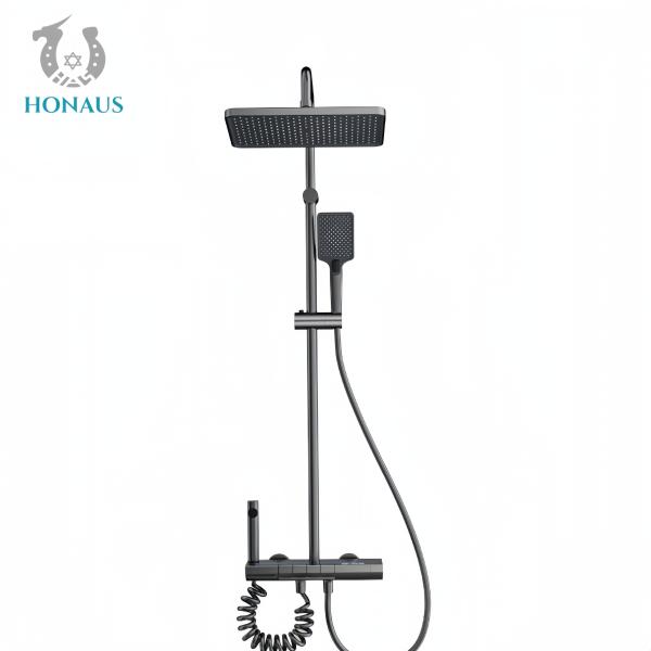 Thermostatic Exposed Valve Showers Four Handles High Quality Aluminum Digital Display