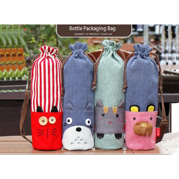 2019 Hot-Selling BPA FREE Collapsible cute cartoon sleeve water bottles bags