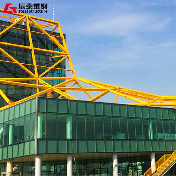 Galvanized Steel Structure Construction 1000 Tons For Showroom Office