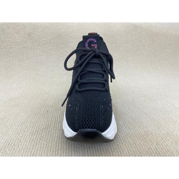 Bling Crystal Platform Loafers Black