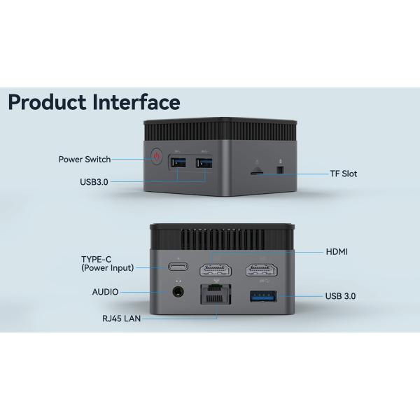 Celeron N5105 4 ядра 4 нитки Игровой ПК с LPDDR4X 8G оперативной памятью Single RJ45 LAN