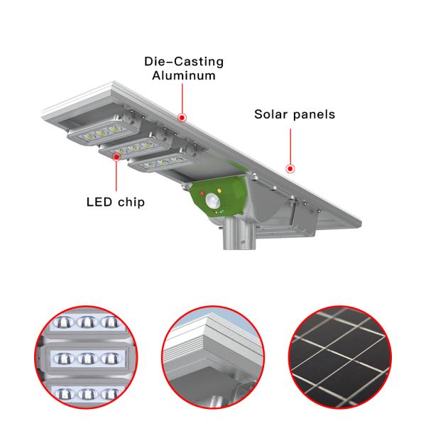 Modulized 6000K 40W 50W LED Solar Street Light 4000 Lumen Solar Light