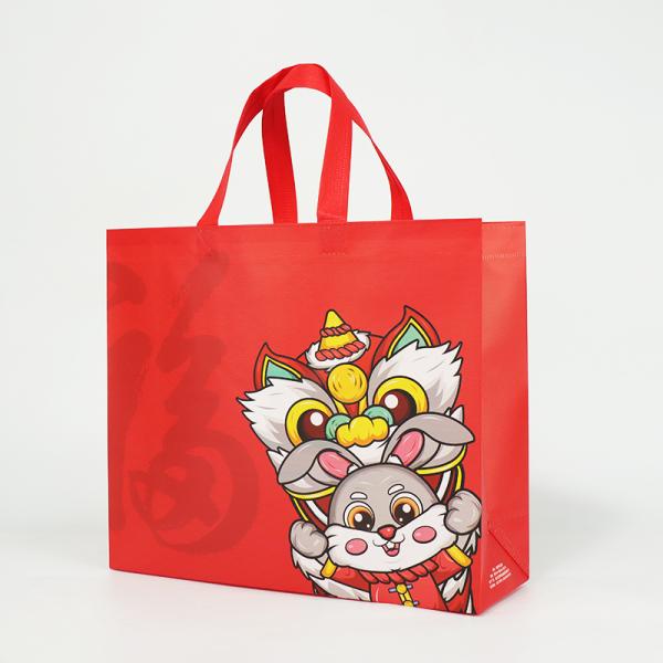 Reusable Tote Bags Laminated Recycle Non Woven Polypropylene Bags For New Year