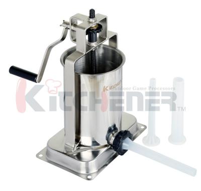 Vertical Stainless Steel Manual Sausage Stuffer w / 3 Stuffing Tubes 5LB 10LB 15LB