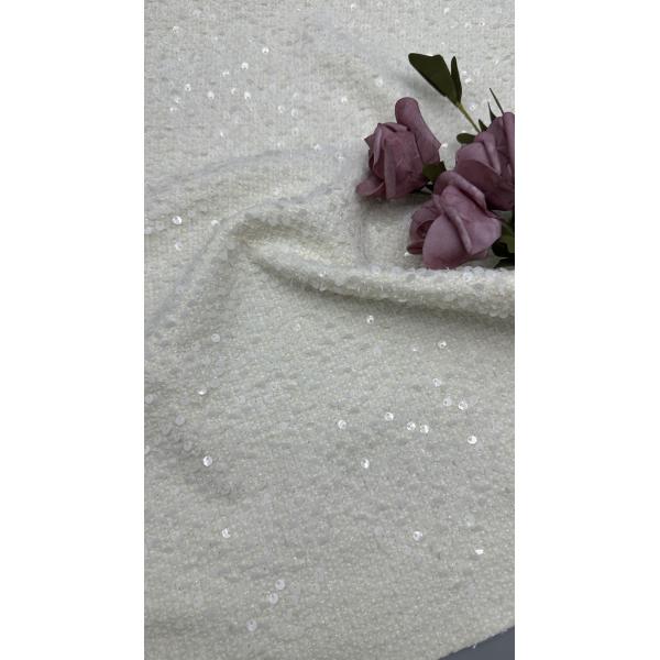 Leafy Sequin Embroidered Lace Fabric Wedding Occasion Fabric Luxury Elegant Fabric