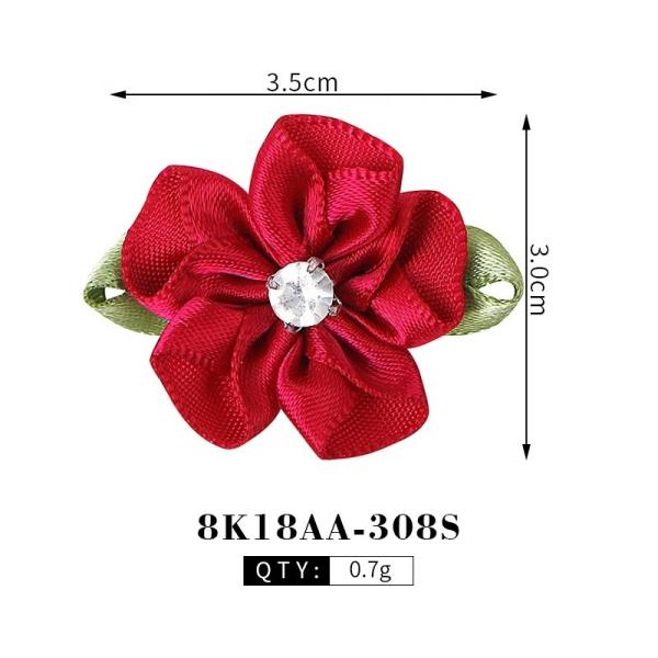 MSD Handmade Silk Ribbon Flowers Sewing Applique Cloth Making Rose Flower Satin Ribbon