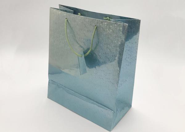 Small Paper Christmas Gift Bags For Kids Holographic Metallic Foil Medium Size Oversized