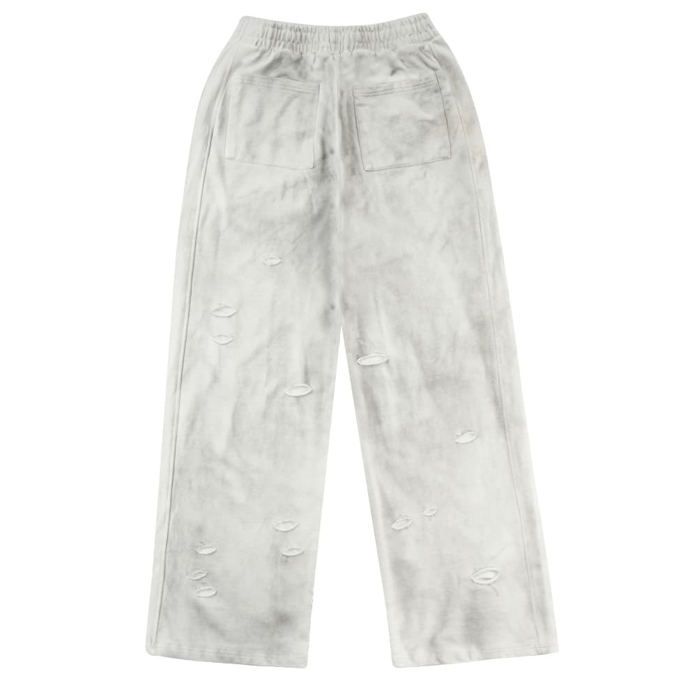 Custom Heavyweight 100%cotton Acid Wash Distressed Wide Leg Sweatpants