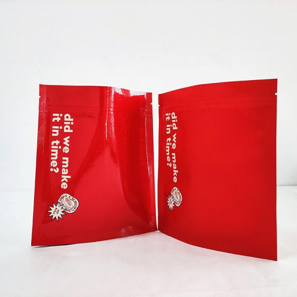 Sacs debout biodégradables d'emballage de nourriture de thé de grains de café de poche de serrure de fermeture éclair de papier d'emballage de tirage en couleurs rouge