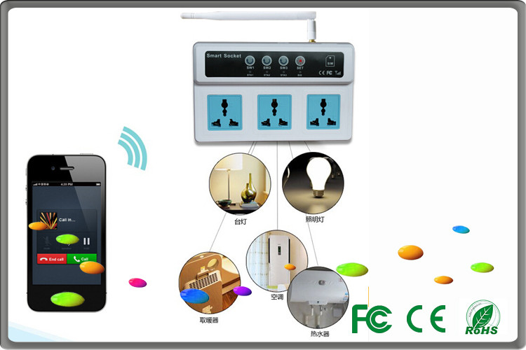 universal plug socket smart home automation systems insert SIM card remotel control