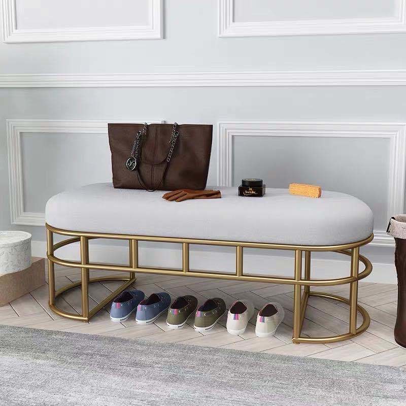 Living Room Furniture Bamboo Shoe Rack Bench with Cushion and Entryway Sitting Stool