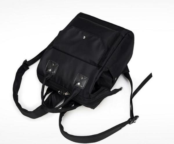 Luxury Black Polyester Kids Diaper Bag , Insulation Travel Baby Nappy Bags