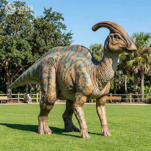 Animatronic Parasaurolophus Dinosaur Statue Life Size Waterproof Outdoor