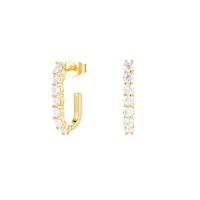 Trendy 925 Sterling Silver 14k Gold Trendy Bend Stud Earrings For Women Girls Jewelry