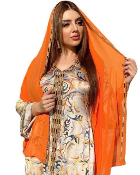 O vestido muçulmano de S de Women do fabricante de roupa do Oem ' perlou o vestido fraco de Dubai Abaya da veste da luva longa
