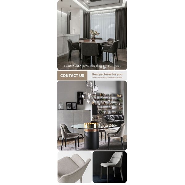 Dinning Room Set Modern Italian Luxury Minimalist Chair Backrest Hotel Coffee Shop Leisure Highend Dining Seating Chair