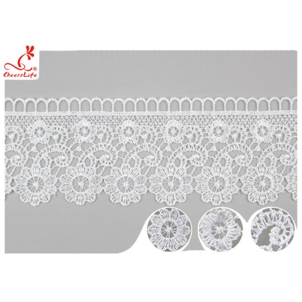 Вышитая отделка шнурка полиэстера гипюра цветка для азо платья ДТМ свободно крася