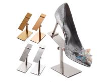 Présentoir surélevé en métal pour comptoir, réglable, pour chaussures, en acier inoxydable