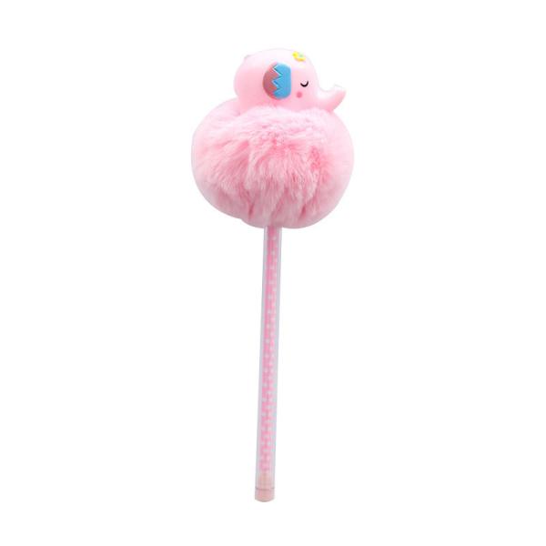 Plastic Pink Fluffy Pastel Plush Pen 0.5mm Nib Ultralight Durable
