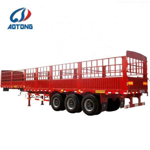 Carga útil máxima 50000KG 3 eixos Bar Bar Fence Cargo Semi-reboque para transporte de gado