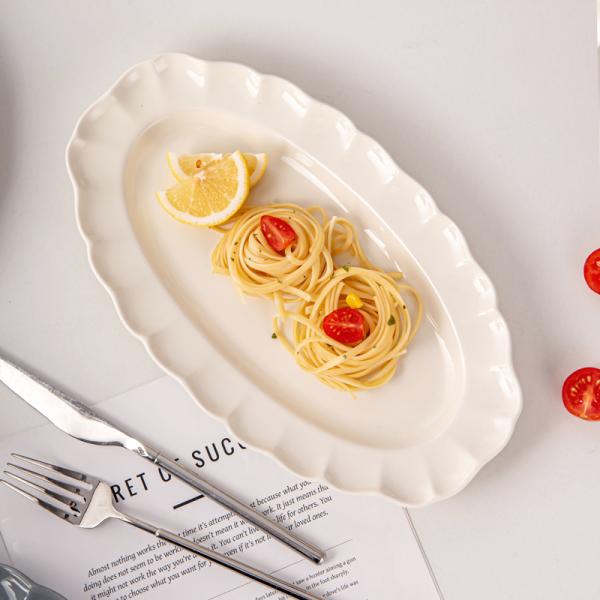 Long Plates Modern Ceramic Oval Plates For Restaurant Nordic Porcelain Tableware Set
