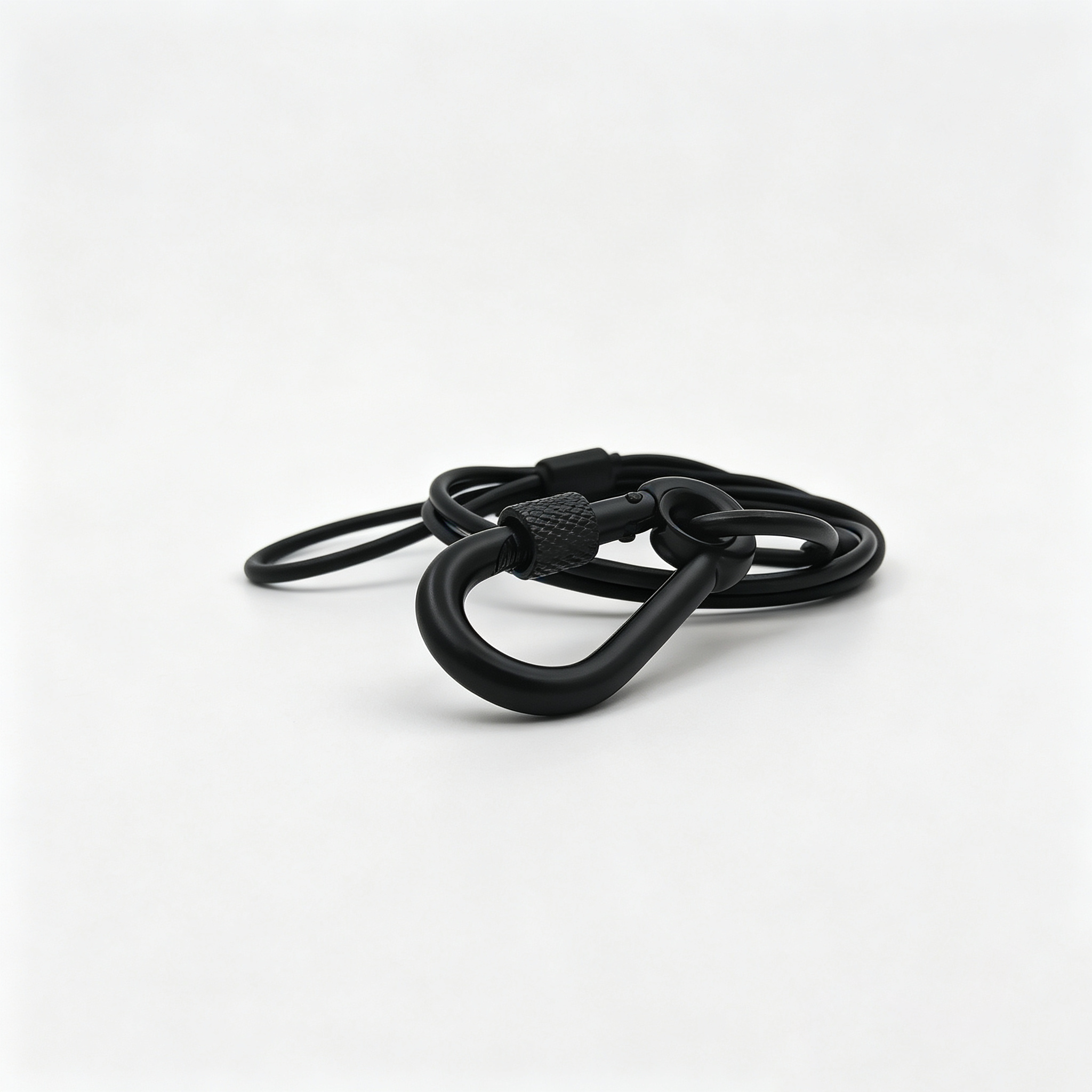 Black  Medium Duty Stainless Steel Safety Cable Electroplated Carabiner Spring Hook for Stage Light Fixture Security Protection
