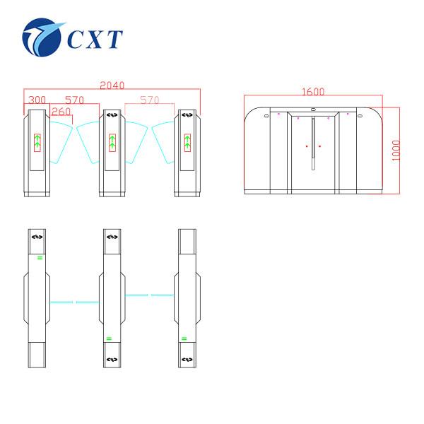 Face Recognition Swing Flap Barrier Standard Anti Collision For Library 160A