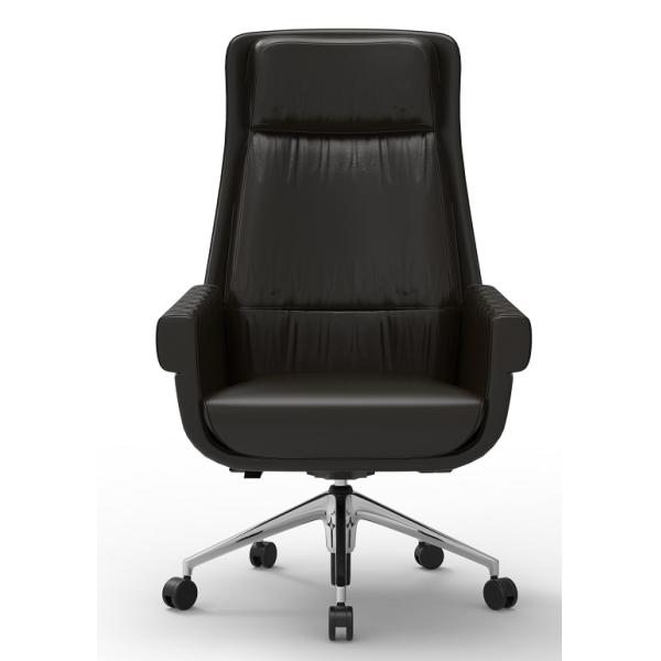 Gray PU Leather Revolving Chair Ergonomic Swivel Office Chair