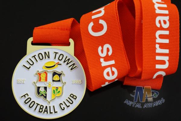 Custom Metal Zinc Alloy Football Medals Soft Enamel with Europe Printing Ribbon