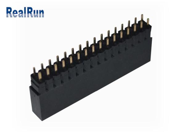 VCD 0.1 DC500V Pcb Female Header Double Row 32P Golded PA6T
