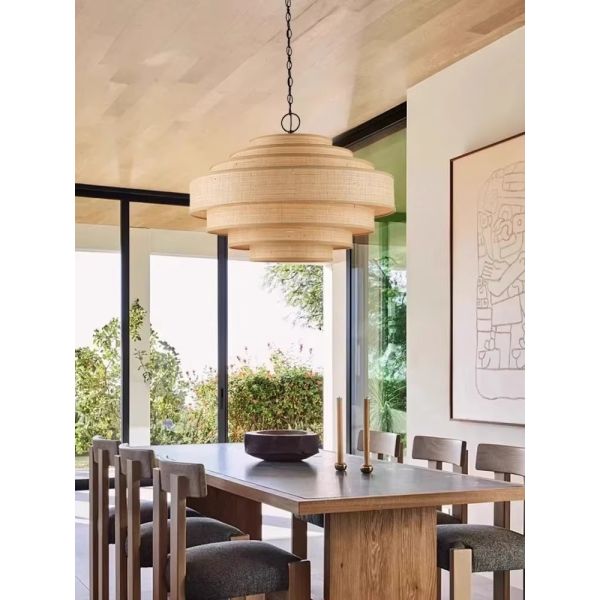 Living Dining Bedroom B&B Decoration Home Pendant Lights Indoor Lighting Fixtures Japan Style Wabi Sabi Fabric Chandelier (WH-VP-303)