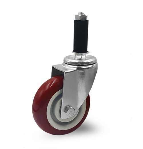 3 Inch Expansion Insert Casters 75MM PVC Caster Trolley Cart Wheel Swivel Industrial Castor With Stainless Steel Fork
