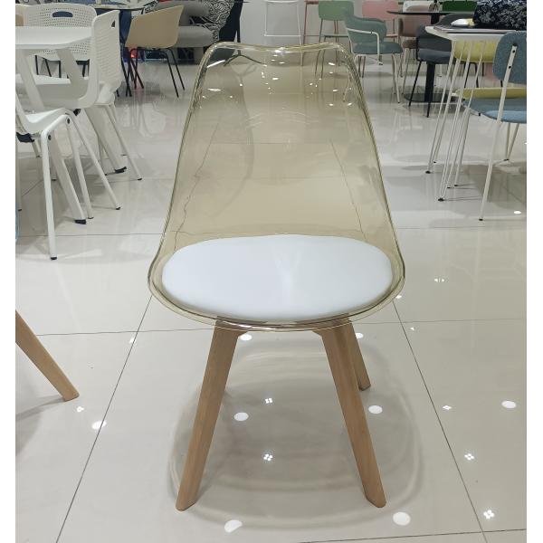 Recycled Clear Acrylic Kitchen Chairs No Impurities Tulip Cushion
