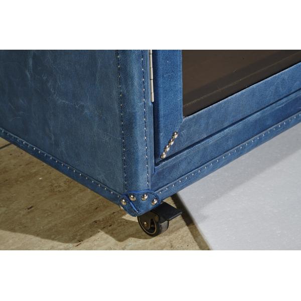 Strong Canvas Bar Storage Cabinet , Wine Cabinet Furniture Brass Nails Decoration