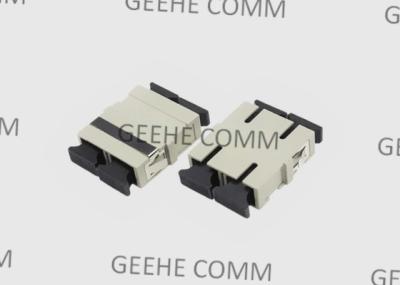 Multi Mode Beige Fiber Optic SC SC Duplex Coupler With Flange