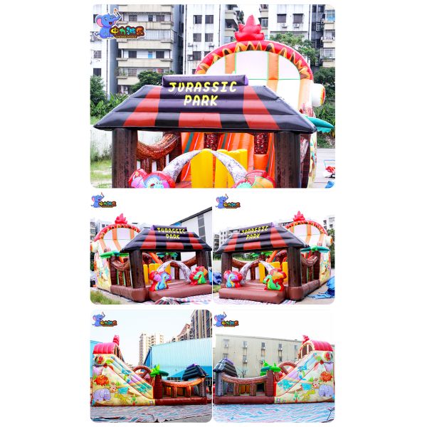 Jurassic Dinosaur Bouncing Castle Inflatable Wet Dry Bounce House ODM