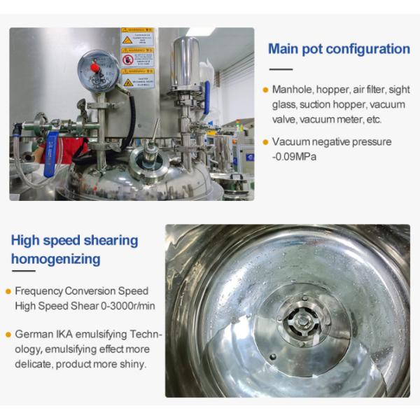 316/304 Stainless Steel Vacuum Homogenizer Machine Full Automatic