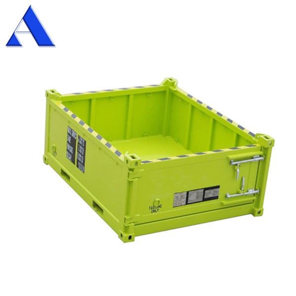 10 pieds DNV 2.7-1 Corbeilles de fret offshore standard de moitié de hauteur Contenant en acier sec ouvert haut de 3 mètres de longueur optionnelle de moitié de hauteur