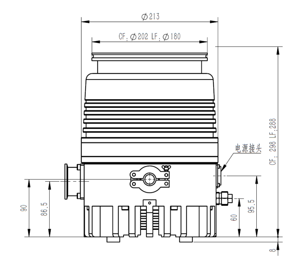 Water cooling grease lubricated high vacuum pump DFFZ160/700PM-W