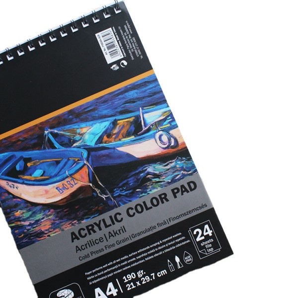 hot selling custom artist A4 kids acrylic drawing paper pads with spiral