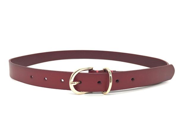Wide 2.8CM Womens Genuine Leather Belt With Gold Metal Buckle
